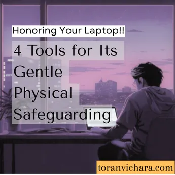 Poster of My blog Titled:- Honoring Your Laptop: 4 Tools for Its Gentle Physical Safeguarding